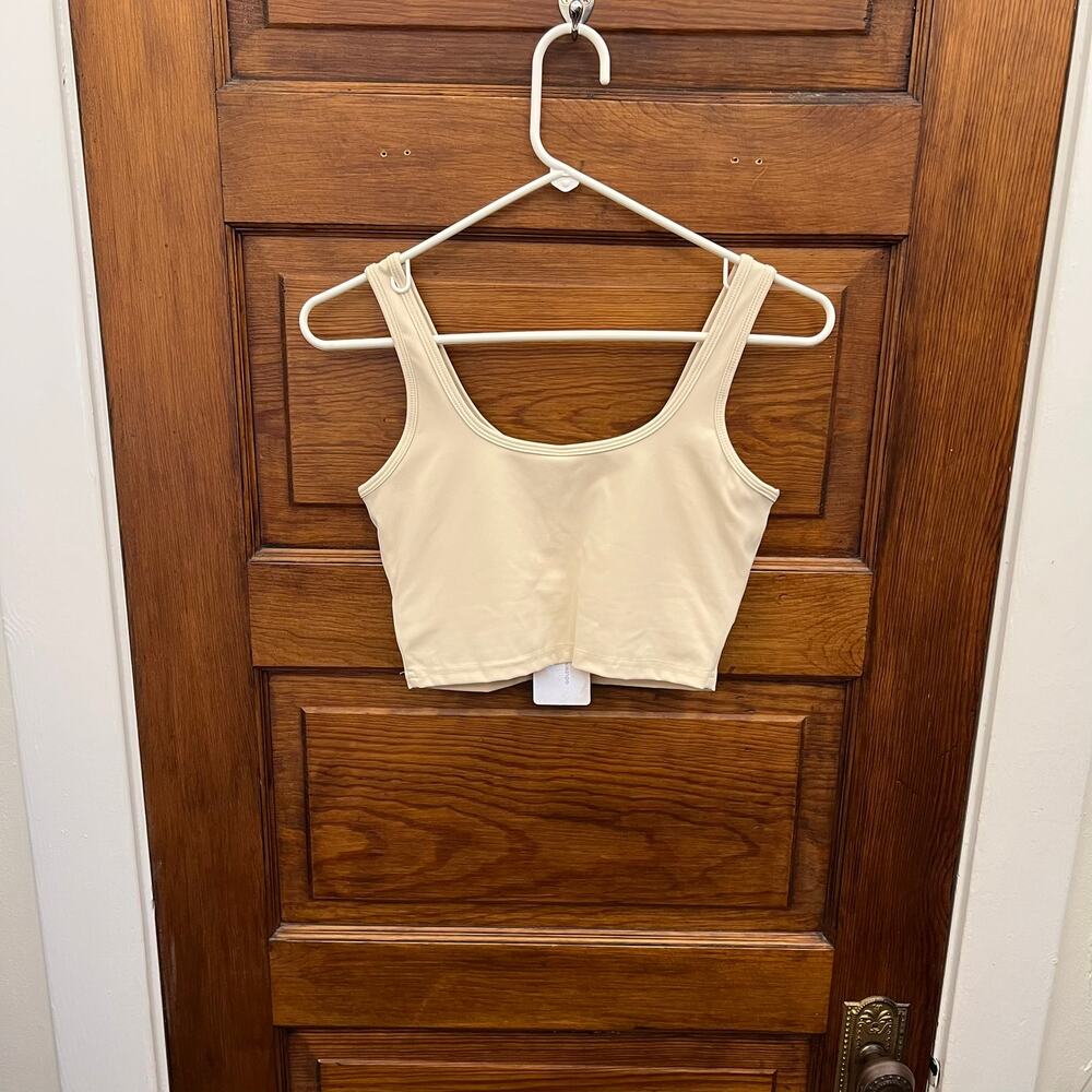 GOLD HINGE Lined Crop Top Bra (Light Cream) sz S NWT's $44 - Picture 8 of 10